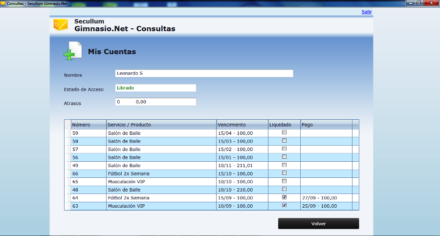 Módulo Consultas: Cuentas