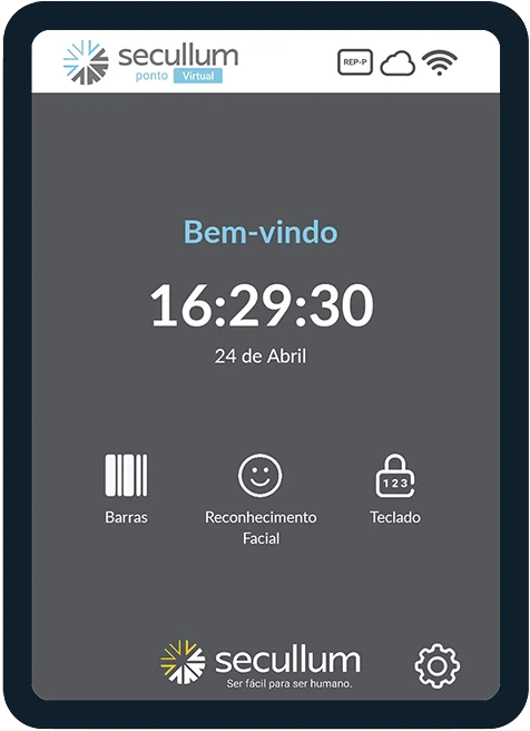 Imagem de um tablet na tela inicial do Ponto Virtual
