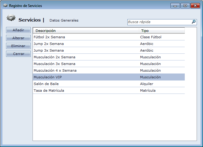 Registro de Servicios