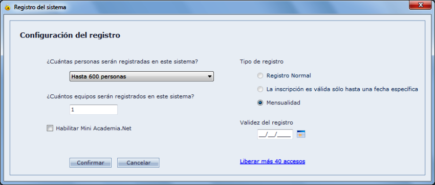 Registro del Sistema
