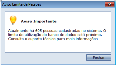 Aviso de Limite de Pessoas - Banco de Dados