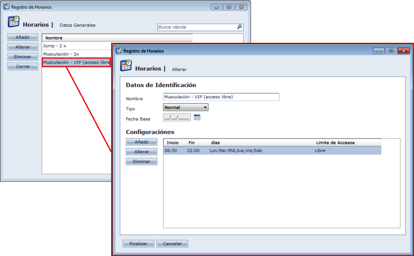 Registro de Horarios