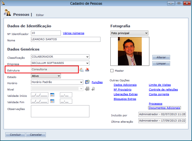 Cadastro de Pessoas e Estrutura