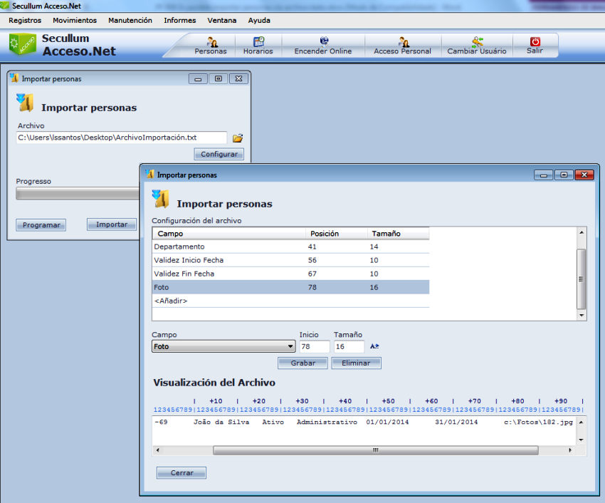 Importación de Personas